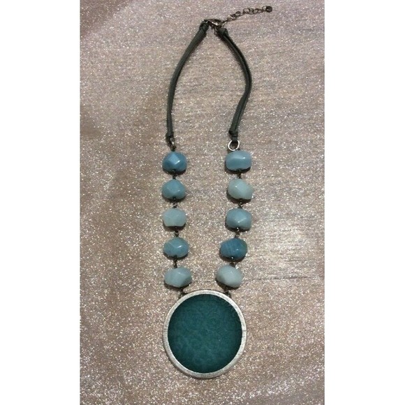 NEW~Silpada Sterling Silver Blue Quartzite Etched Pendant Necklace Retired - Picture 6 of 7